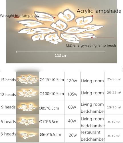 Lustre de plafond LED moderne à intensité réglable par télécommande - 5