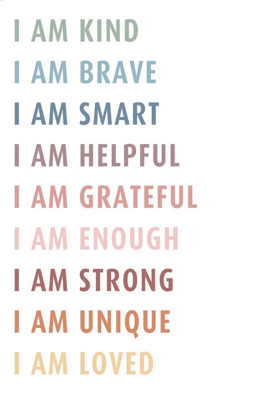 XGINERFEX I Am Kind Brave Wall-Art for, Affirmations Classroom Poster for Nursery, Motivational Quote Print with Vibrant Designs(Framed,12x18inch(30x45cm))