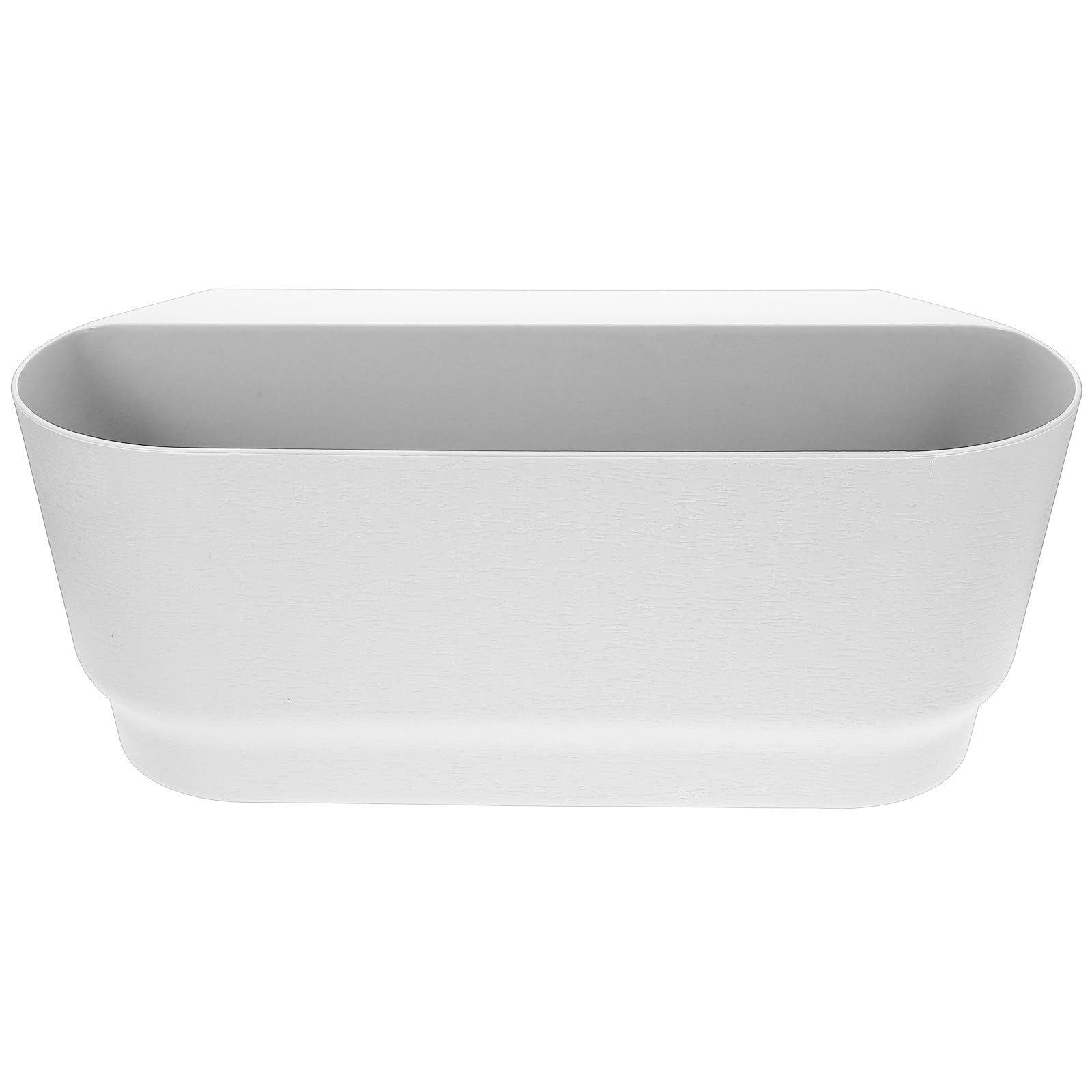 Housoutil Pot Suspendu en Plastique Blanc pour Plantes Succulentes Design à Fente Centrale, Jardinière de Balustrade pour Balcon et Maison