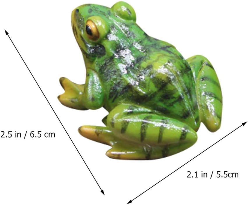 Frog Statue Ornaments - Resin Frogs Micro Landscape Craft Animal Sculpture 2pcs for Garden Yard Patio Fairy Garden Accessories Decor - Image 6