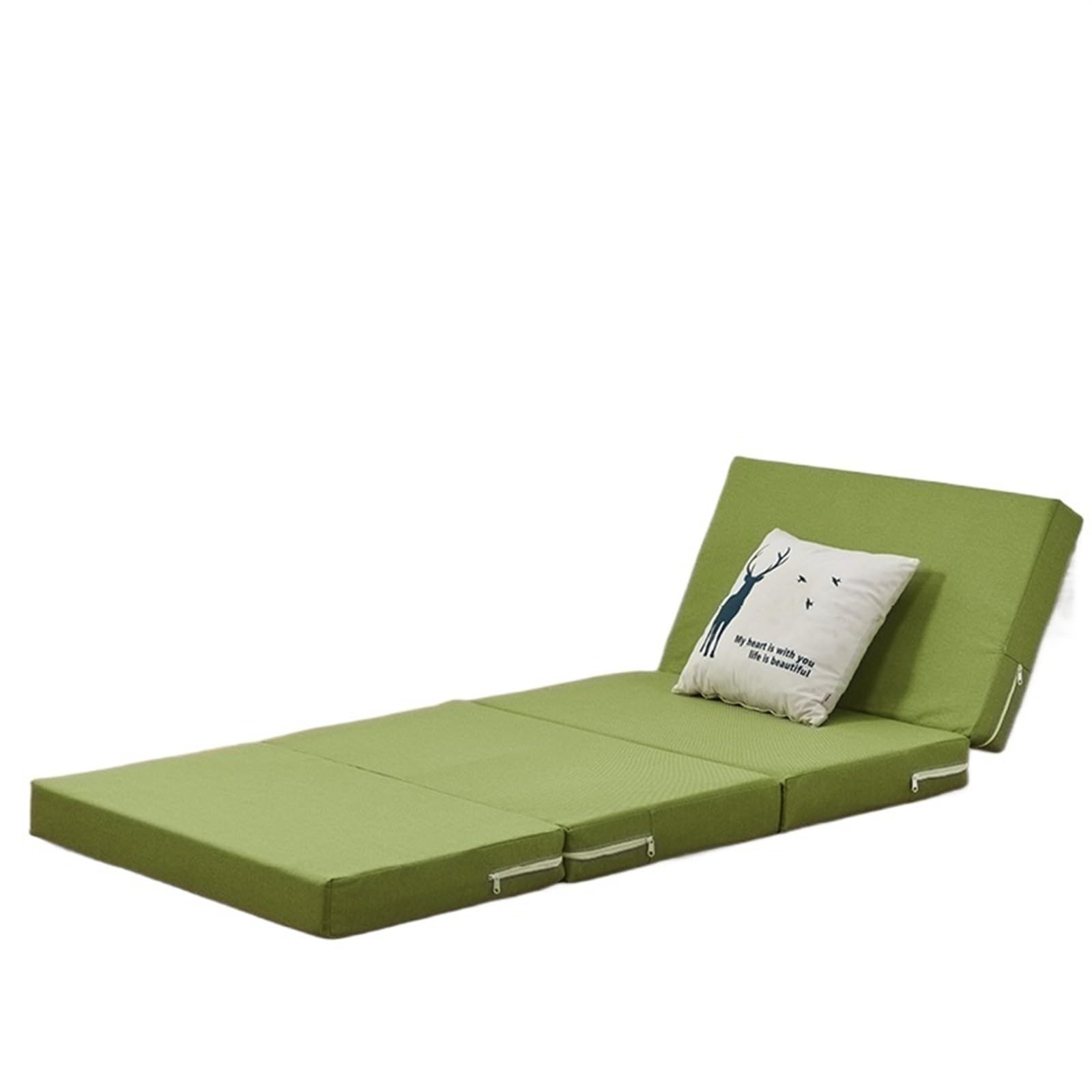 Materasso da pavimento spesso 8 cm in memory foam, 80 x 200 cm, verde, pieghevole, per ufficio, pause pranzo, pisolini per studenti, copertura rimovibile, comoda soluzione per dormire