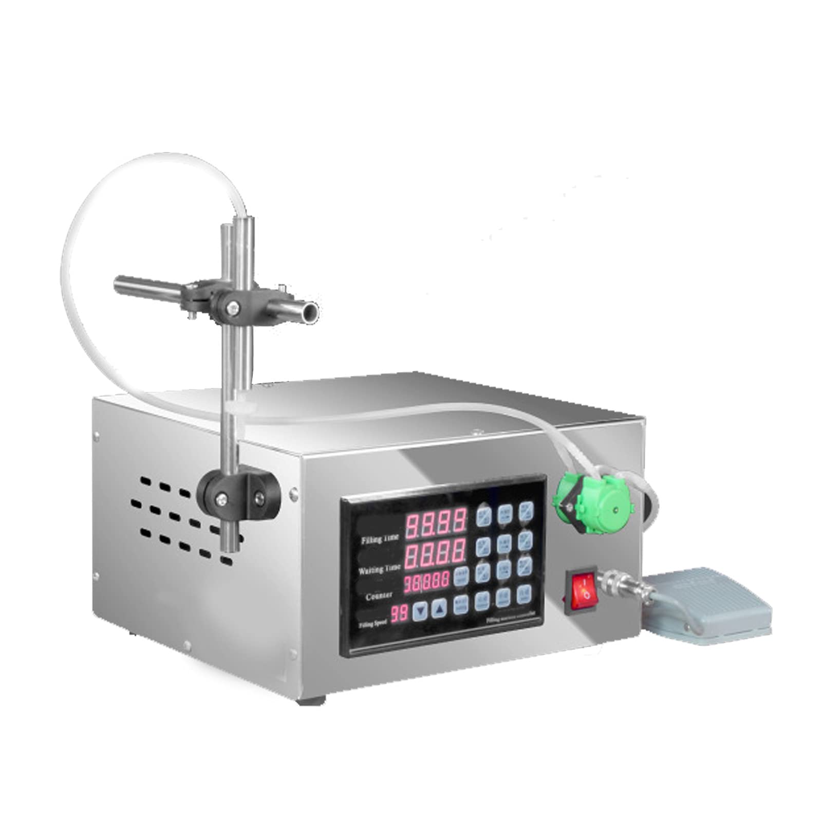 Riempitrice Liquida ​per Liquidi, Riempitrice A Ugello Singolo, Macchina per Riempimento 1-85 ML, Riempitrice Automatica di Liquidi A Controllo Digitale, Pompa Peristaltica, per Cosmetici Liquidi, O