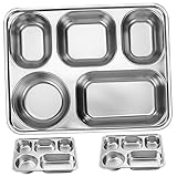 Plateau de service à collation en acier inoxydable : plaques de séparation sont largement utilisées pour camping, pique- , que pour , écoles, restaurants, hôtels et autres de restauration, plateau de séparation en acier inoxydable