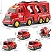 JUKUDAHU Truck Toys for 3 4 5 6 Years Old Boys, Toddler Car Toys for Toddler Boys Ages 3-5, Fire Toys Car Carrier Vehicle Toy Set, Kids Toys Truck Set for Age 3-9