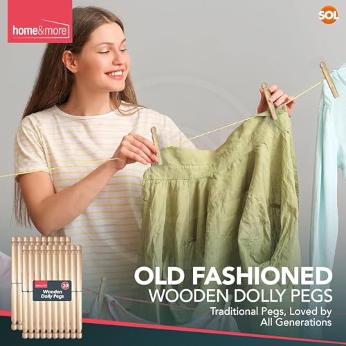 48 Wooden Clothes Pegs for Washing Lines - Perfect for Indoor or Outdoor Use, Holds Clothing without Marks - Image 4