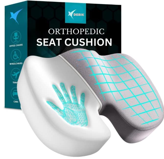 DEBIK Memory Foam | Orthopedic Coccyx Seat Cushion For Tailbone, Sciatica, Lower Back Pain Relief Contoured Cushion For Office,Home,Chair, Wheelchair - Weight Upto 100 Kg (Grey) (B0BZZ88RYM) Amazon Price History, Amazon Price Tracker