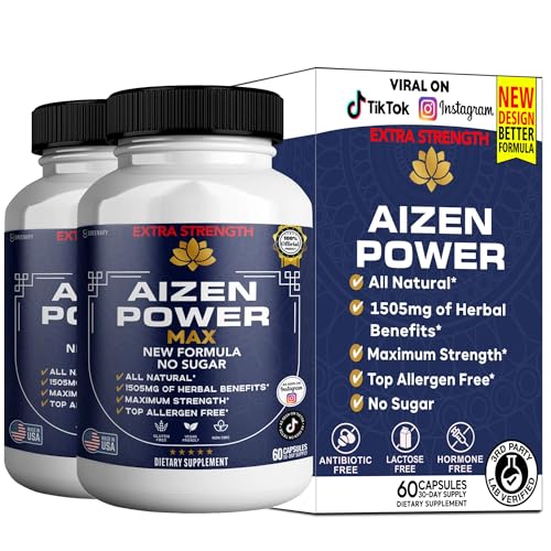 Aizen Power Max Extra Strength Maca Root Complex Organic Blend 60 Capsules Sugar-Free Vegan Gluten-Free (2)