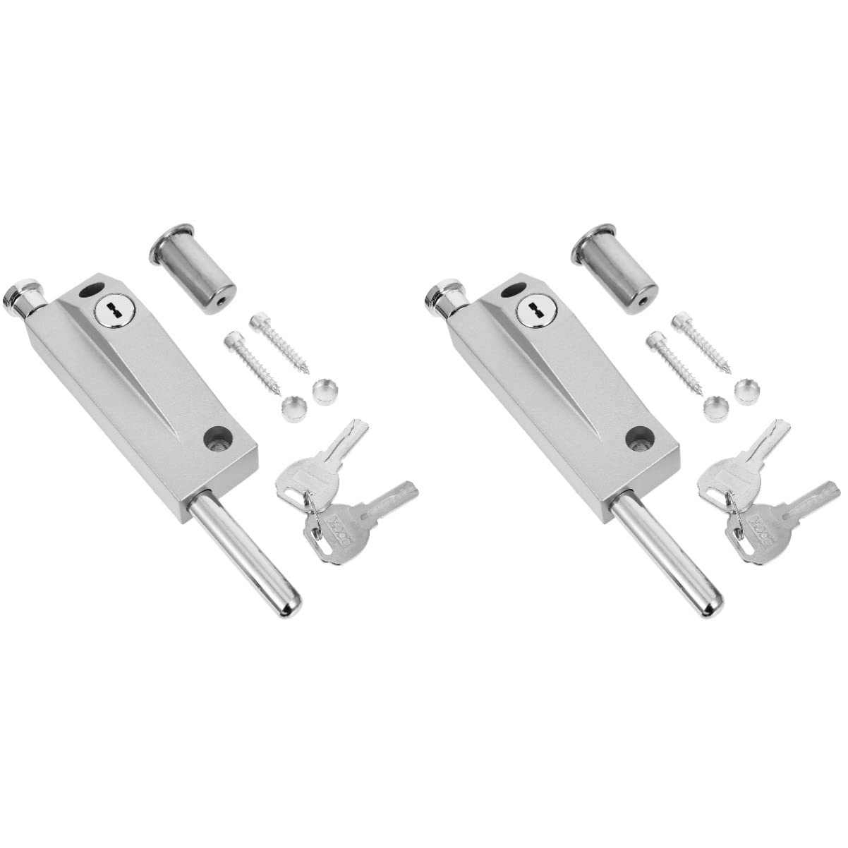 Verrou de porte automatique en acier inoxydable argenté pour menuiserie bois
