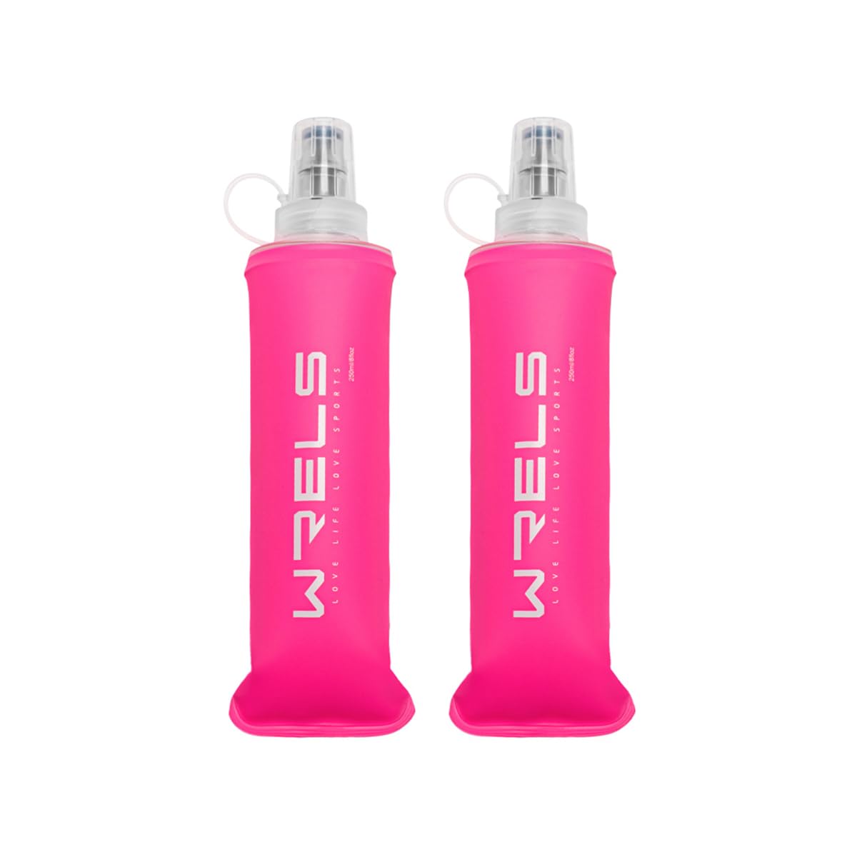 WRELS Soft Flask Collapsible BPA-Free Water Bottle for Running Hiking Cycling Climbing and Traveling,Camping,Outdoor Sports (250ml-2 Packs) — image 1