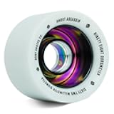 Ghost Assassin Roller Skate Wheels | 62mm 98A | Aluminum Hub | Jam & Speed Skating | Indoor | Set of 4 wheels | White