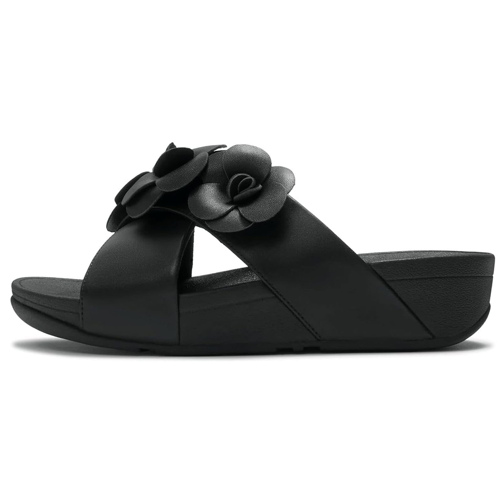 FitFlop womens Lulu Flower Cross Slides