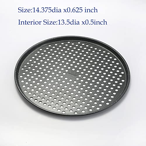 14 Inch Pizza Pan With Holes 2 Pack Perforated Pizza Tray Carbon Steel Crisper Pan Non Stick Pizza Pan For Oven (2Pcs14Inch Pizza Pan) #TOP3