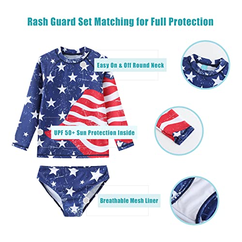 Image of Girls 3 Piece Swimsuits Set Long Sleeve Rash Guard for Girls Tankini Bathing Suits Beach Swimwear 3-16 Years