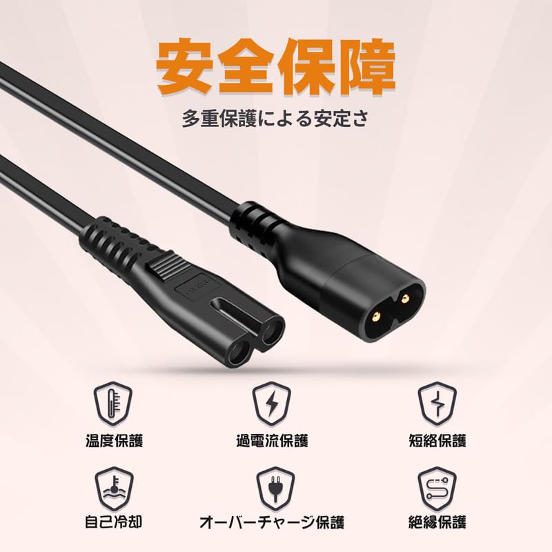 Amazon | JLY 電源ケーブル c7to C8 2.5A-250V 1.8M PDU C7 C8延長