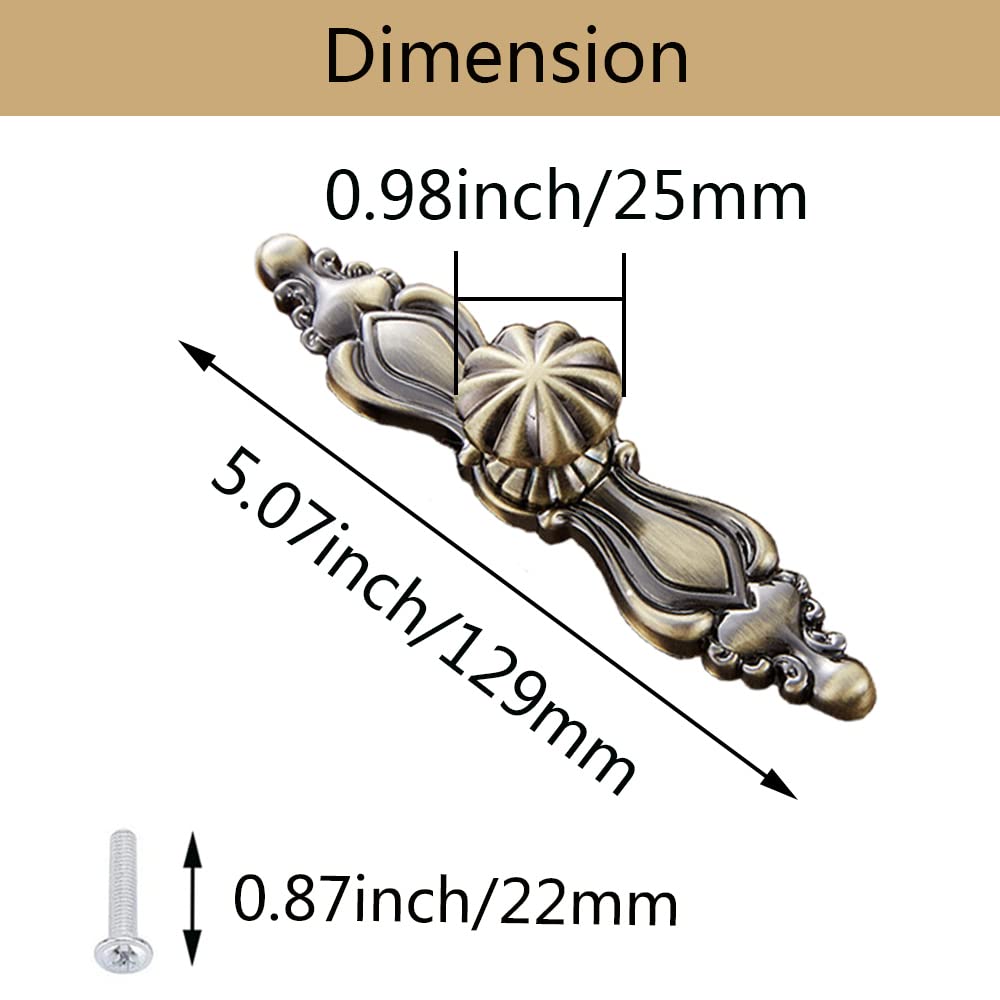 Molyorch 6 Pièce Poignée Meuble Bronze Couleur, Vintage