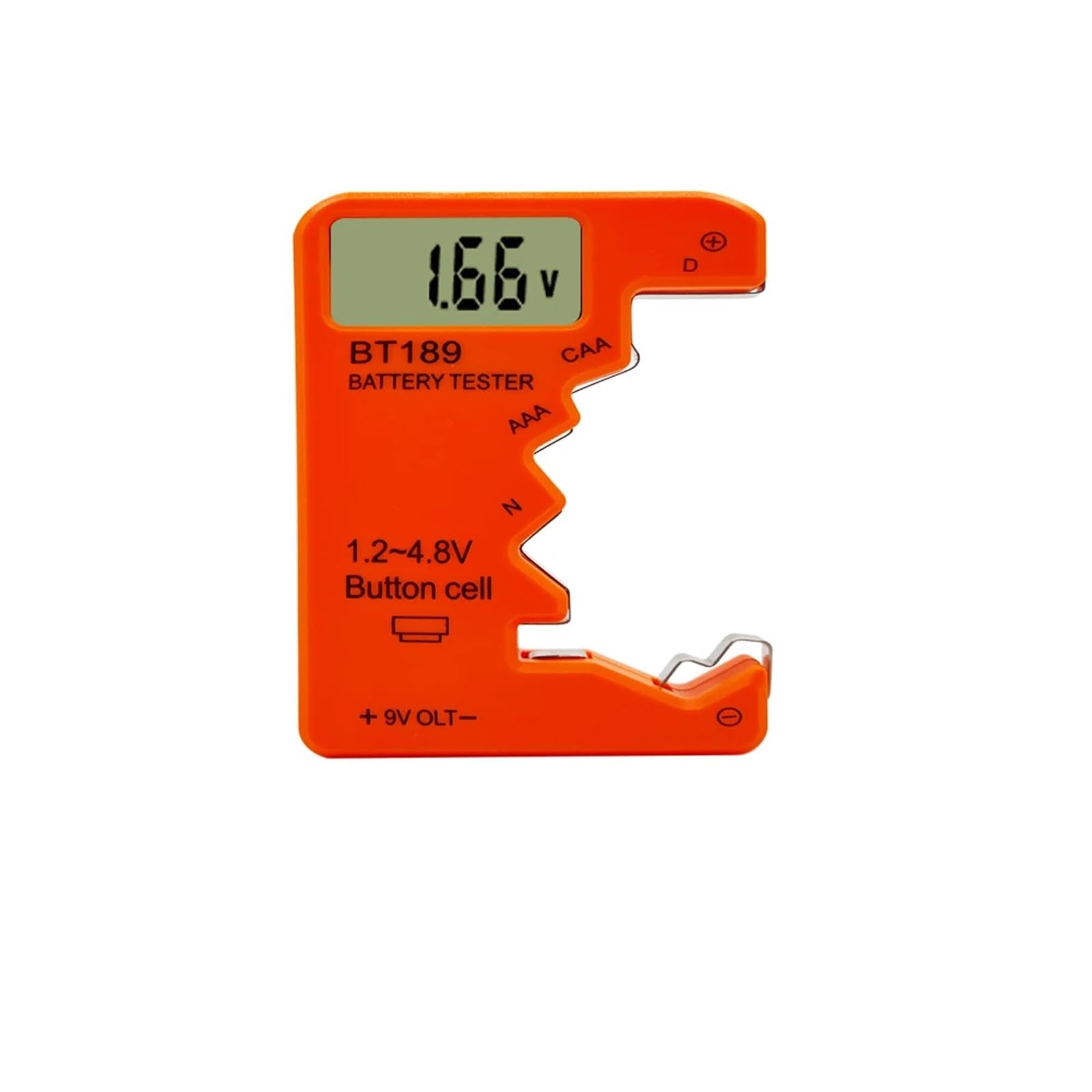 6-częściowy tester pojemności akumulatora BT-189 AA/AAA/C/D/9V/1,5 V, uniwersalny wyświetlacz BT189 (pomarańczowy)