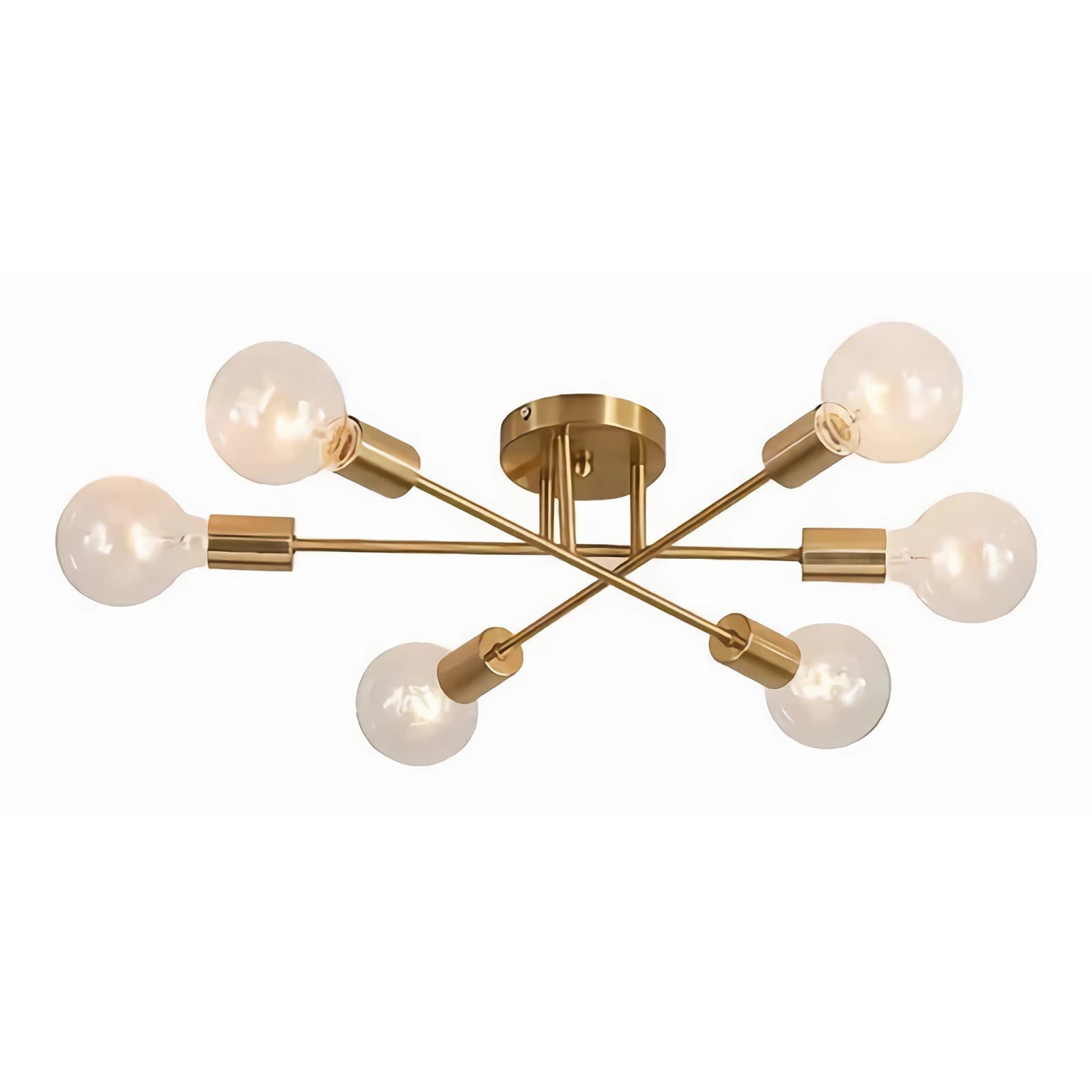 Chandelier Mid Century Modern Nordic Pendant Lighting 6 Lights Gold Ceiling Light Fixture Gold Light for Living Room