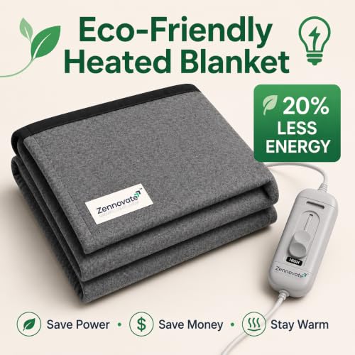 Image of Superior ISO Certified & ZED Certified Electric Under Blanket |Bed Warmer with Multiple Heat Controls (Body, Foot, High, Low)| Shock Proof | Single Bed Size (150cmx80cm) | 10 Year Warranty
