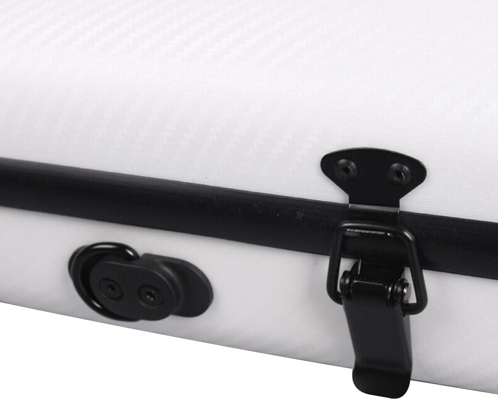 Violin Case 4/4 Full Size – Carbon Fiber Lightweight & Durable Violin Hard Case with Soft Padding, Built-in Thermometer, and Comfortable Handle for Optimal Protection (white)