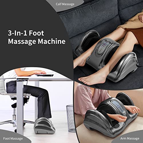 Image of Giantex Shiatsu Foot Massager Machine for Feet, Nerve Pain Therapy Spa Gift Deep Kneading Rolling Massage for Leg Calf Ankle, Electric Shiatsu Foot Massager w /Remote, 4 Modes, Gray