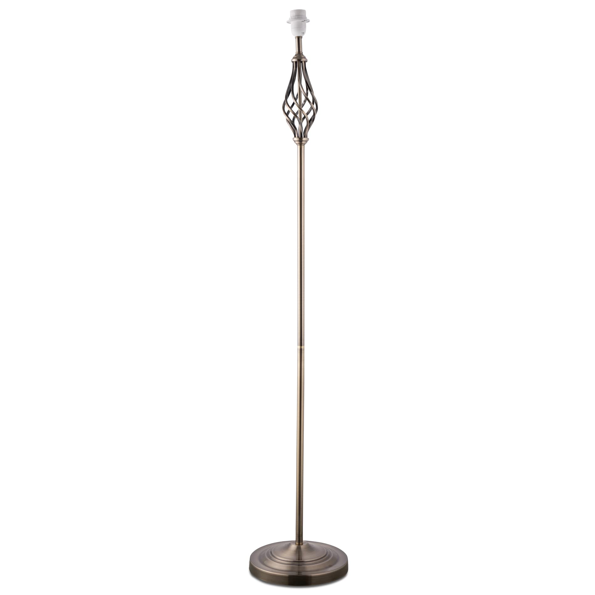 Lighting Supermarket Queenswood Barley Twist Antique Brass Floor Lamp/Standard Lamp/No Shade/Floor Lamp Base Only/ES / E27 / Edison Screw Bulb