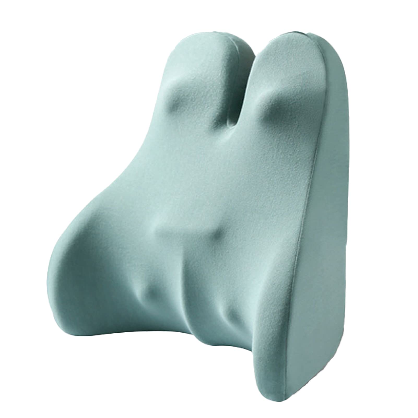 Almohada Lumbar, Repaldo Lumbar para Silla Oficina, Cojin Lumbar Coche con Esponja Memoria, Reduce el Dolor y Alivia la Fatiga (Verde,43 * 39 * 16cm)