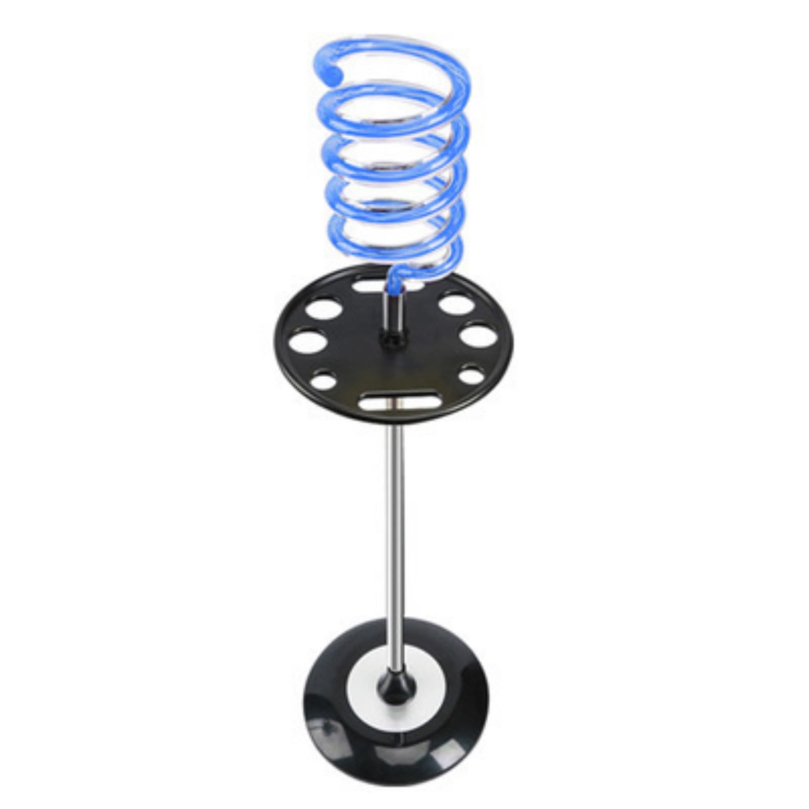 TISHITA Soporte Secador de Pelo Soporte Organizador Montaje de Suelo Soporte de Pie Estructura Estable Soporte en Espiral con Ranuras para Accesorios Adecuado , Azul