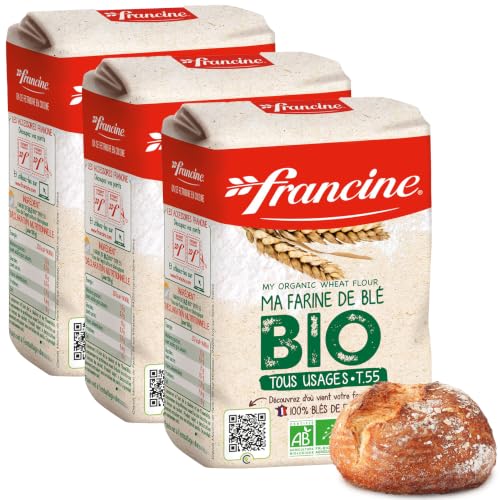 Francine Organic T55 All-Purpose French Flour, EU Certified,...