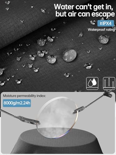 FREE SOLDIER Men's Elastic Waist Lightweight Water Resistant Quick-Dry Hiking Outdoor Casual Sweatpants Pants3