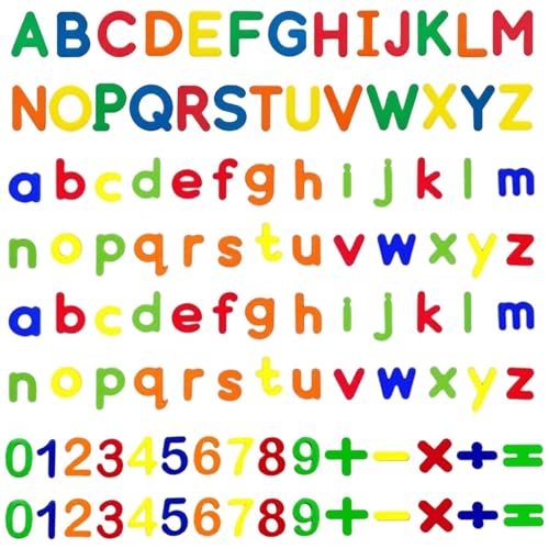 SinChic Magnetische Buchstaben und Zahlen Set 108 PCS Alphabet Magnete mit Groß und Kleinbuchstaben Zahlen und Rechenzeichen Ungiftiges Lernspielzeug für Kinder Personalisierbar für Zuhause