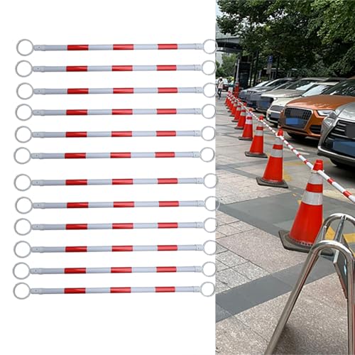 WEKONUMEX Conos de tráfico retráctiles, Paquete de 12 Conos de tráfico retráctiles Multicolores Ajustables de 1,2 a 2 m (PVC)