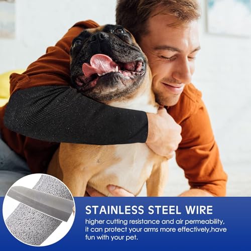 Geyoga 2 Pairs Arm Sleeves Guards Arm Protectors for Thin Skin and Bruising Protective Cut Resistant Sleeves for Men Women(Large,Hppe,Black, Gray) - Image 5