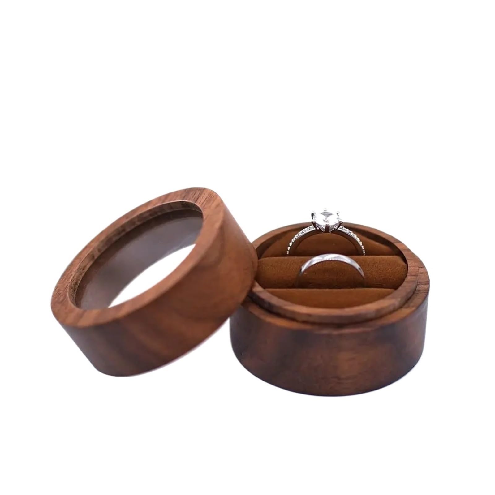LCKKJHG Wedding Ring Box Round Proposal Case Jewelry Box Earrings Organizer Engagement Ceremony Ring Storage Bearer Presentation(Color 11)