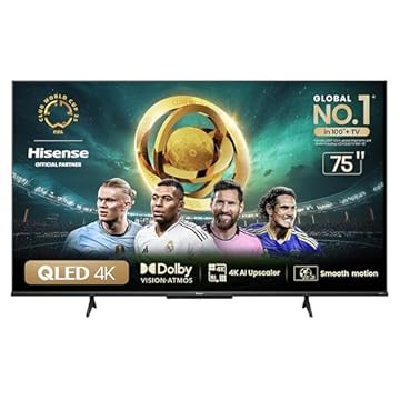 Hisense Smart TV UHD 4K QLED 75" Polegadas 75Q6N Google TV com HDR10+, Dolby Atmos, Modo Esporte, Modo Jogo Plus e Compatível com Alexa