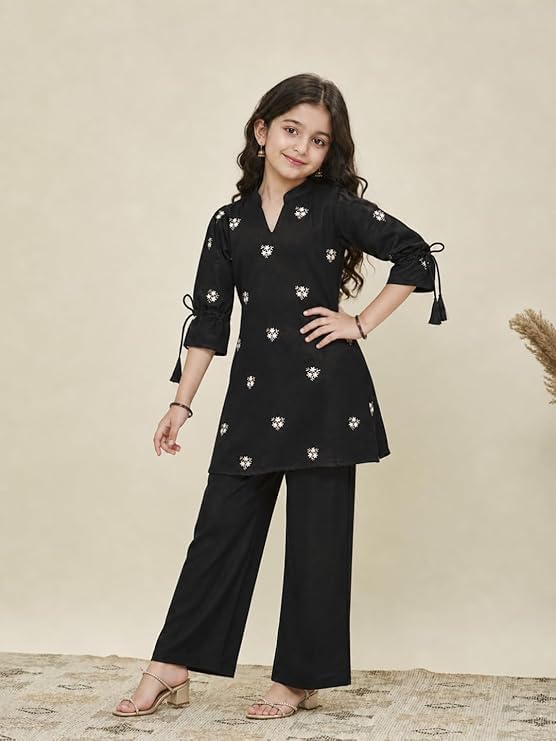 Image of RP ECOM Girls Cord Set dress for Girls | Top Kurta and Palazzo Pant Set | Ethnic & Casual Wear Outfit | Kurta Suit set for kids girls
