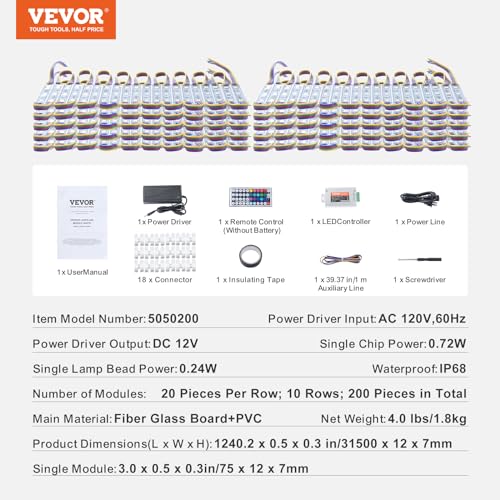 Vevor 200PCS LED STOREFRONT LIGHTS 103 FT 200Pcs Led Storefront Lights thumb #6
