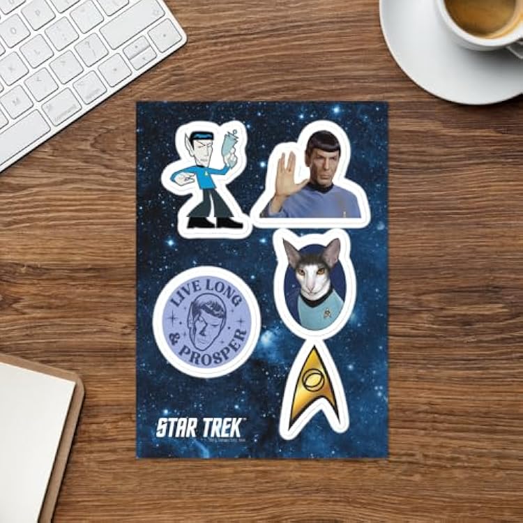 Star Trek: The Original Series Spock Sticker Sheet - Officially Licensed