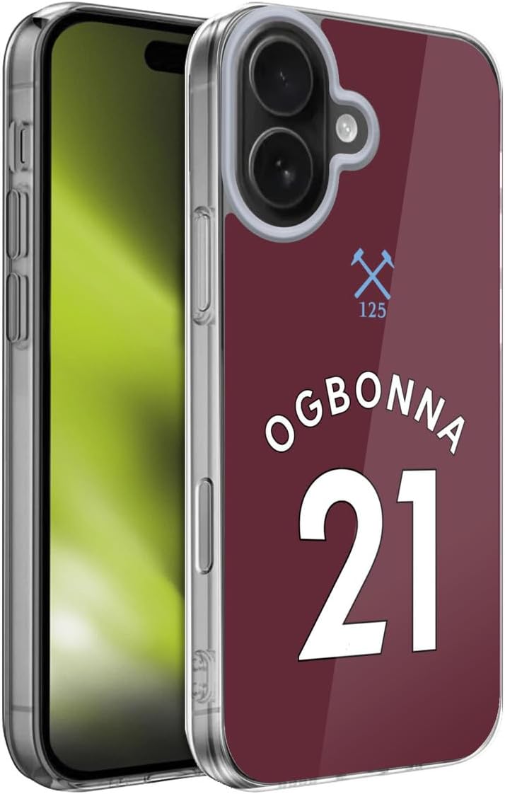 Head Case Designs Officially Licensed West Ham United FC Declan Rice 2020/21 Players Home Kit Gel Case [Military Grade Protection] Compatible with Apple iPhone 17 Air