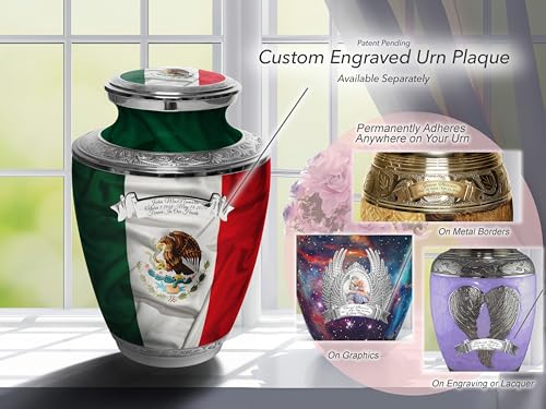 Image of Mexican Flag Cremation Urns for Human Ashes Adult Man & Urns for Ashes
