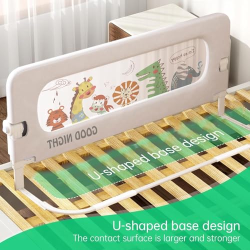Image of Moppets Bed Rails for Baby Safety /Bed Side Protactor Guard from Falling with Instant Set up, 14 Level Hight Adjustment & Easy to Fold - (1.8 Meter / 6FT) Reinforced U Base - Pack of 1