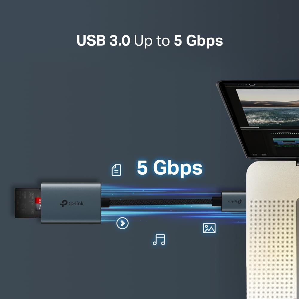 TP-Link UA430 | Czytnik kart SD/microSD USB 3.0 Typu A | Prędkość do 5 Gb/s | Plug & Play | Kompaktowy design