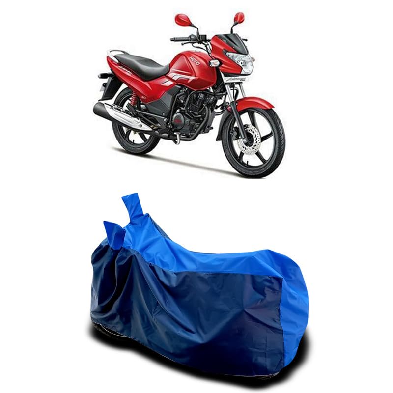 Image of DUFFEL-Two Wheeler Bike Body Cover Compatible for Hero Achiever Bs6 Heat Protectio /UV-Rays /Birds Dropping /DustProof /Waterproof All Variants [Nevay Blue]