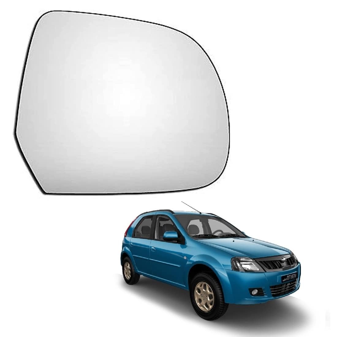 Auto Spare World Right Side Mirror Glass Compatible With Mahindra Verito 2011-2012 Set of 1 Pcs.