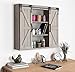 Kate and Laurel Cates Decorative Wood Wall Storage Cabinet with Two Sliding Barn Doors, Rustic Gray