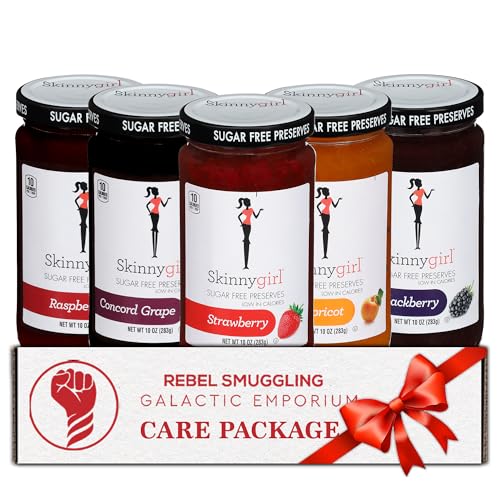 Sugar Free Preserves and Jams Variety Pack of 5 Flavors Care Package Gift Basket by Rebel Smuggling...