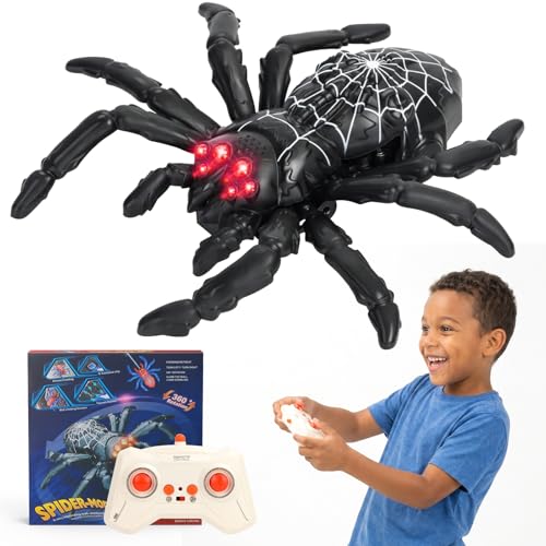 Wall Crawling Spider Remote Control Wall Climbing Spiders Rechargeable Robot Climbing Spider RC Wall Crawler Spiders Robot Remote Control Crawling Spiders Gift for Teens Boys Girls Adults Black