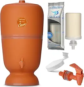 Filtro de Barro São João Classic Stéfani 6 Litros | Vela Tripla Ação + Boia Smart + Torneira Clic | Água Pura e Fresca por Gravidade