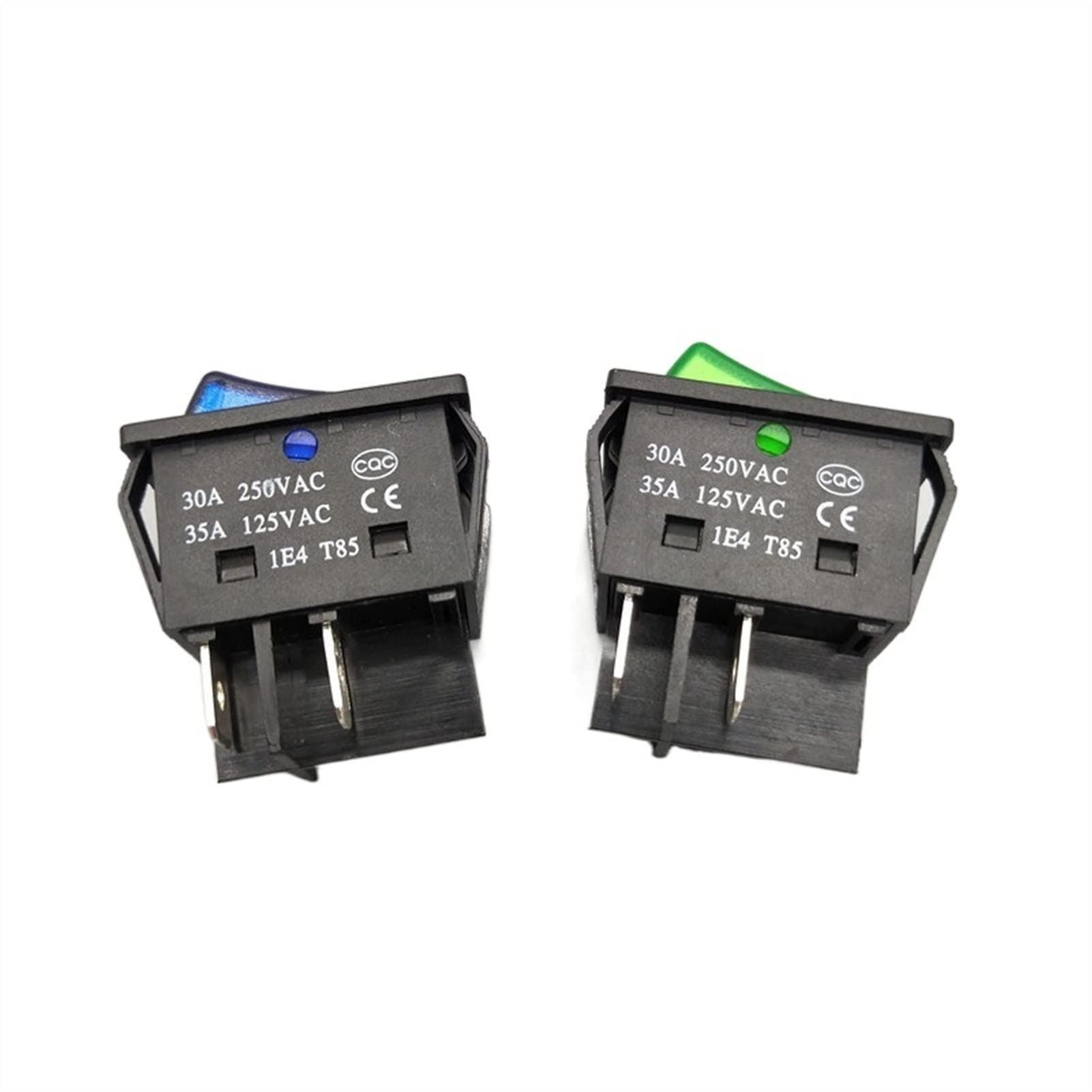 Tuimelschakelaar KCD4 ON-Off 30A/250V 16A/250V Heavy Duty 4-pins T85 tuimelschakelaar met licht 12V 24V 110V 220V 380V (kleur: Vert, Maat: 12V