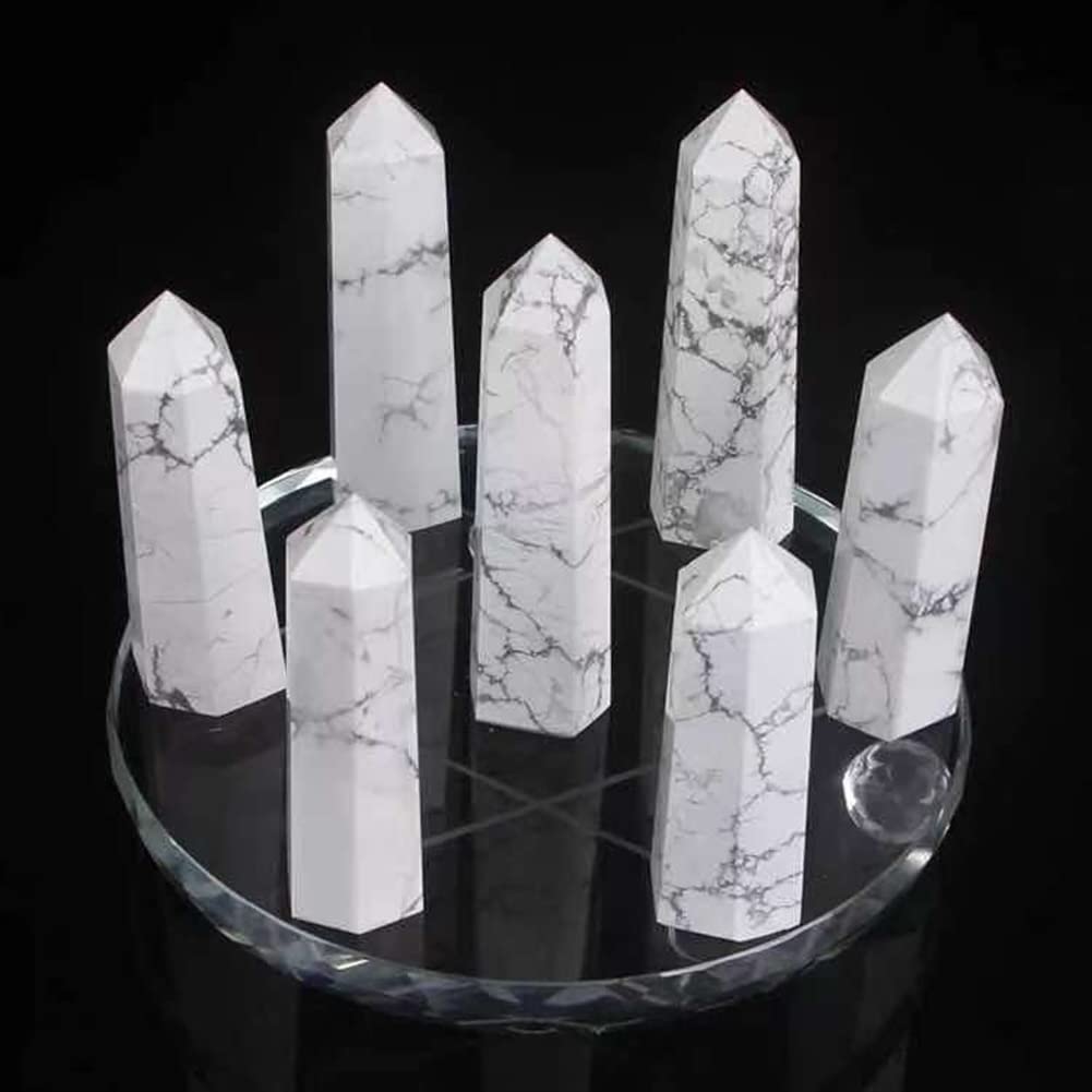 RaeGan 1set Seven Star Array Natural White Pine Stone Single - Pointed Column 80mm-90mm for Beautiful Crystal