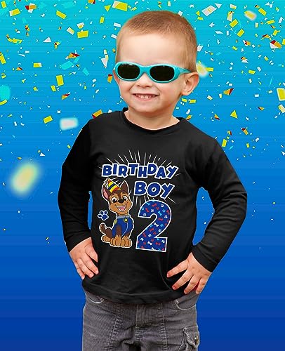 Paw Patrol Chase 2nd Birthday Long Sleeve T-Shirt - Gift for 2 Year Old Boys and Toddler Kids3